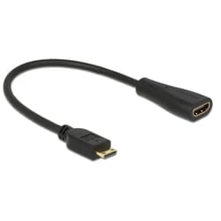 DeLOCK 0.23m mini-HDMI/HDMI cavo HDMI 0,23 m HDMI Type C (Mini) HDMI tipo A (Standard) Nero