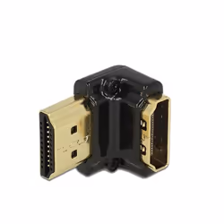 DeLOCK HDMI-A/HDMI-A male, F/M, 90°, HDMI, HDMI, Nero