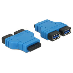 DeLOCK USB3.0/2xUSB3.0 2 x USB 3.0-A Nero, Blu
