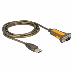 DeLOCK 65840, Nero, Giallo, 1,5 m, USB tipo A, DB-9, Maschio, Maschio