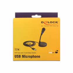 DeLOCK 65868 microfono Nero Microfono per PC