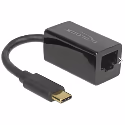 DeLOCK 65904, USB tipo-C, IEEE 802.1Q, IEEE 802.3az, IEEE 802.3x, Nero, 1 Gbit/s, Attività, Potenza, Windows 10, Windows 7, W ...