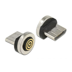 DeLOCK 65932 adattatore per inversione del genere dei cavi Magnet USB Type Micro-B Nero, Argento