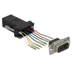 DeLOCK 66166 adattatore per inversione del genere dei cavi Sub-D Rj-45 Nero, Acciaio inox