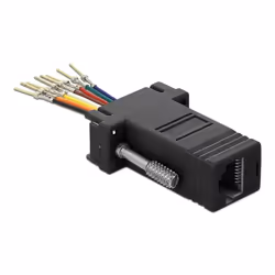 DeLOCK 66166 adattatore per inversione del genere dei cavi Sub-D Rj-45 Nero, Acciaio inox