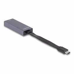 DeLOCK Adattatore USB Type-C da 2,5 Gigabit LAN slim, RJ-45, USB C, 0,09 m, Grigio