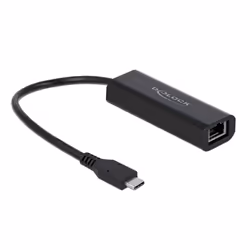 DeLOCK 66298, Cablato, USB tipo-C, Ethernet, 5000 Mbit/s, Nero