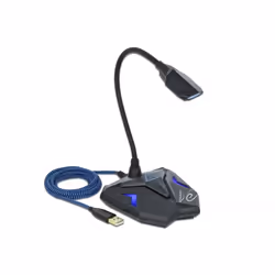 DeLOCK Microfono da tavolo USB per gaming con collo d'oca e pulsante mute, Microfono per console di gioco, -30 dB, 50 - 16000 ...