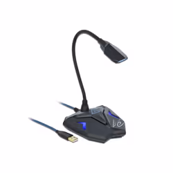DeLOCK Microfono da tavolo USB per gaming con collo d'oca e pulsante mute