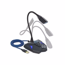 DeLOCK Microfono da tavolo USB per gaming con collo d'oca e pulsante mute