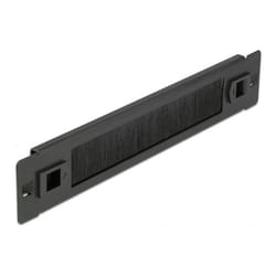 DeLOCK Gestione cavi con Spazzola a strip da 10″ senza attrezzi 1U nero