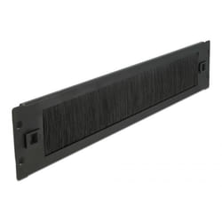 DeLOCK Gestione cavi con Spazzola a strip da 19″ senza attrezzi 2U nero