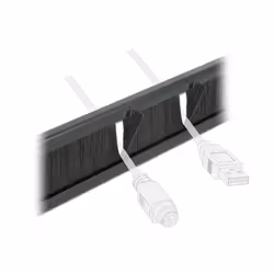 DeLOCK Gestione cavi con Spazzola a strip da 19″ senza attrezzi 2U nero