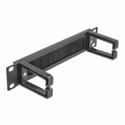 DeLOCK Spazzola a strip da 10″ per la gestione dei cavi con 2 ganci 1U nera, Pannello spazzolato, Nero, Metallo, Nylon, 1U, C ...