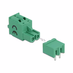 DeLOCK Morsettiera per PCB a 2 pin da 5,08 mm passo orizzontale, 20,9 mm, 25,6 mm, 15 mm, Cina