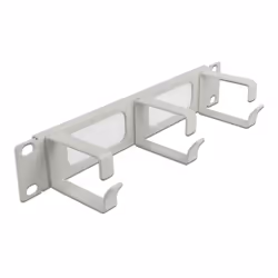 DeLOCK Spazzola a strip da 10″ per la gestione dei cavi con 3 ganci 1U grigio, Pannello di gestione del cavo, Grigio, Metallo ...