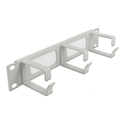 DeLOCK Spazzola a strip da 10″ per la gestione dei cavi con 3 ganci 1U grigio