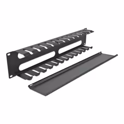 DeLOCK Pannello di gestione dei cavi da 19″ con 4 aperture 2U nero - Vista aggiuntiva 3