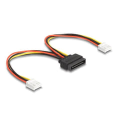 DeLOCK Cavo di alimentazione SATA a 15 pin maschio a 2 x Floppy 4 pin femmina da 15 cm