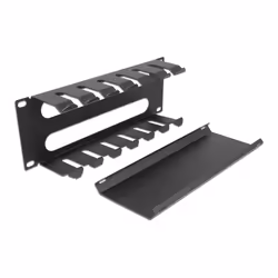 DeLOCK Pannello di gestione dei cavi da 10″ con 2 apertura 1U nero