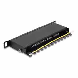 DeLOCK Patch Panel da 10″ a 8 porte Cat.6A 0,5U nero, Nero, Metallo, 0.5U, 254 mm, 100 mm, 22 mm