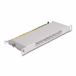 DeLOCK Patch Panel da 10″ a 8 porte Cat.6A 0,5U grigio, Grigio, Metallo, 0.5U, 254 mm, 100 mm, 22 mm