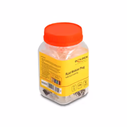 DeLOCK Spina modulare RJ45 con apertura frontale (connessione facile) Cat.6 e protezione antipiega 50 pezzi set 75, RJ-45, Me ...