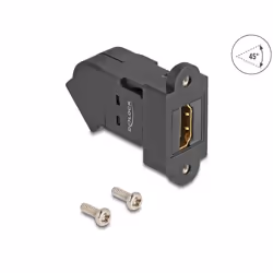 DeLOCK 67156, Ad angolo, Nero, HDMI, HDMI, Femmina, Femmina