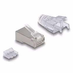 DeLOCK 67177 cavo di collegamento RJ45 Argento, Trasparente