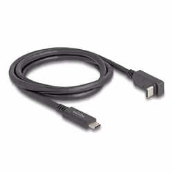 DeLOCK Cavo USB 10 Gbps da USB Type-C maschio a USB Type-C maschio con angolazione alto / basso da 1 m 4K PD 60 W con E-Marcatore