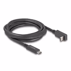 DeLOCK Cavo USB 5 Gbps da USB Type-C maschio a USB Type-C maschio con angolazione alto / basso da 2 m 4K PD 60 W con E-Marcat ...