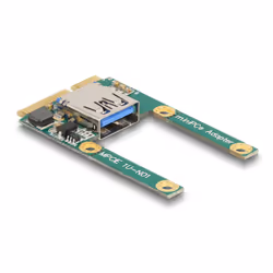 DeLOCK Mini PCIe I/O 1 x USB 2.0 Tipo-A femmina versione intera / mezzo formato, Mini PCI Express, USB 2.0, Maschio, Verde, P ...