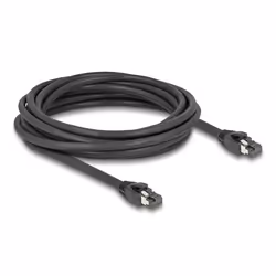 DeLOCK Cavo di rete RJ45 Cat.8.1 S/FTP da 5 m a 40 Gbps nero, 5 m, Cat8.1, S/FTP (S-STP), RJ-45, RJ-45, Nero