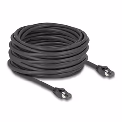 DeLOCK Cavo di rete RJ45 Cat.8.1 S/FTP da 15 m a 40 Gbps nero, 15 m, Cat8.1, S/FTP (S-STP), RJ-45, RJ-45, Nero