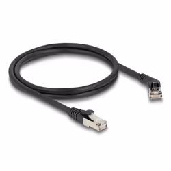 DeLOCK Cavo di rete RJ45 Cat.6A S/FTP maschio da 45° angolato a destra per maschio diritto 1 m nero, 1 m, Cat6a, S/FTP (S-STP ...