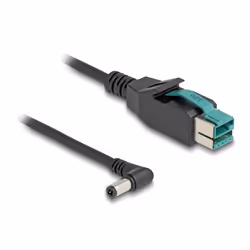 DeLOCK Cavo PoweredUSB maschio 12 V - DC 5,5 x 2,5 mm maschio ad angolo 1 m, USB, DC 5.5, 1 m, Nero