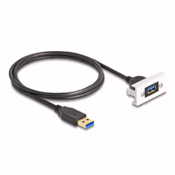 DeLOCK Modulo Easy 45 SuperSpeed USB (USB 3.2 Gen 1) USB Tipo-A femmina per USB Tipo-A maschio con cavo corto, 22,5 x 45 mm