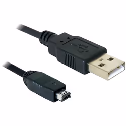 DeLOCK USB cable 2.0 mini 4-Pin Hirose 1,5m, 1,5 m, USB A, USB B, Nero