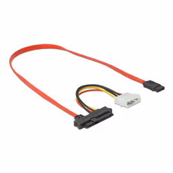 DeLOCK Cavo SAS SFF-8482 + Potenza > 1 x SATA 7 pin 0,5 m, 0,5 m, SATA 7pin, SAS SFF-8482 + 4pin, Dritto, Dritto, 12 Gbit/s