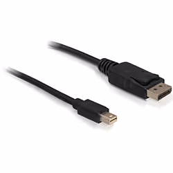 DeLOCK 1m Displayport Cable, 1 m, mini DisplayPort, Displayport, Nero, Oro, 10,8 Gbit/s