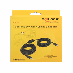 DeLOCK 11m, USB2.0-A - USB2.0-B cavo USB USB A USB B Nero