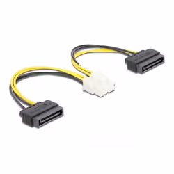 DeLOCK 83020, 0,15 m, 2 x SATA a 15 pin, EPS 8-pin, Maschio, Femmina, Dritto