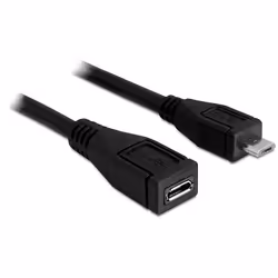 DeLOCK 83248, 1 m, Micro-USB B, Micro-USB B, USB 2.0, Maschio/Femmina, Nero