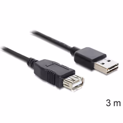 DeLOCK EASY-USB 2.0-A - USB 2.0-A, 3m cavo USB USB A Nero