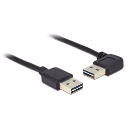 DeLOCK 1m USB 2.0 A m/m 90°, 1 m, USB A, USB A, USB 2.0, Maschio/Maschio, Nero