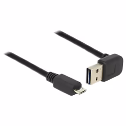 DeLOCK 83538, 5 m, USB A, Micro-USB B, USB 2.0, Maschio/Maschio, Nero