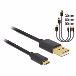 DeLOCK 83680 cavo USB USB 2.0 USB A Micro-USB B Nero