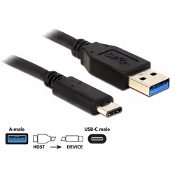 DeLOCK 0.5m USB3.1-C/USB3.1-A cavo USB USB 3.2 Gen 2 (3.1 Gen 2) 0,5 m USB A USB C Nero - Vista aggiuntiva 2