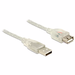 DeLOCK 83881, 1 m, USB A, USB A, USB 2.0, Maschio/Femmina, Trasparente