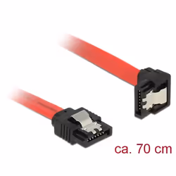 DeLOCK 83980, 0,7 m, SATA 7-pin, SATA 7-pin, Maschio/Maschio, Nero, Rosso, Dritto